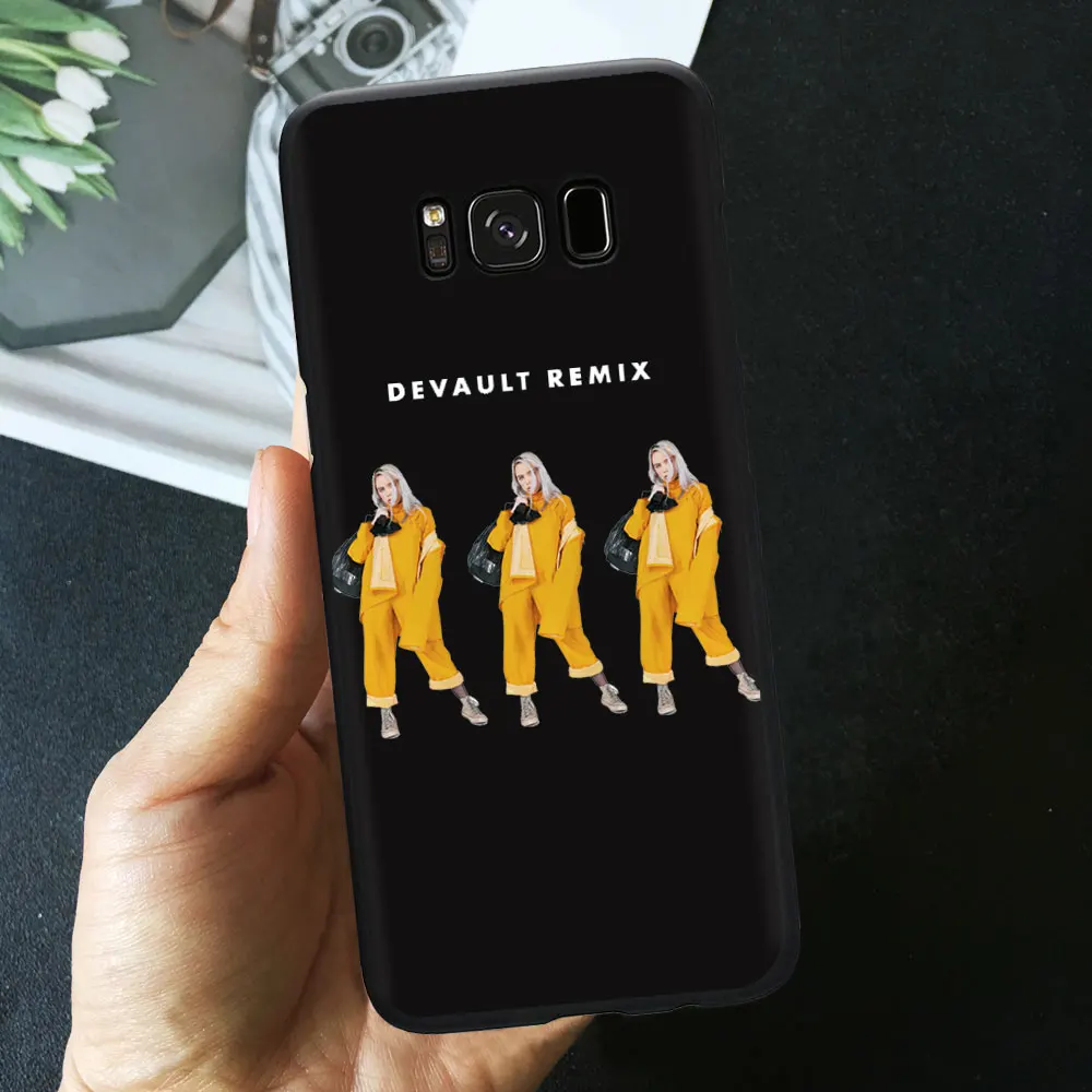 Billie Eilish наклейки не улыбаются на меня мультфильм Бисер для украшения для samsung S7 S7 Edge A6 S10 S8 S9 Plus Мягкий ТПУ силиконовый чехол - Цвет: TPU A1203