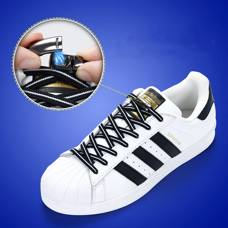 

1 Pair / Elastic shoelace magnetic metal lock Man and woman General No tie shoelaces Fashion Sports Leisure Walking Lazy lace