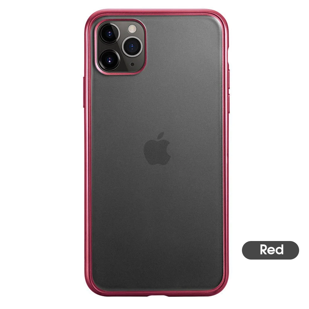 Red Матовый мягкий чехол с покрытием для iPhone 11 Pro X XR XS MAX, Ультратонкий Прозрачный чехол для iPhone 10 7 8 6 6S Plus, чехол - Цвет: Red