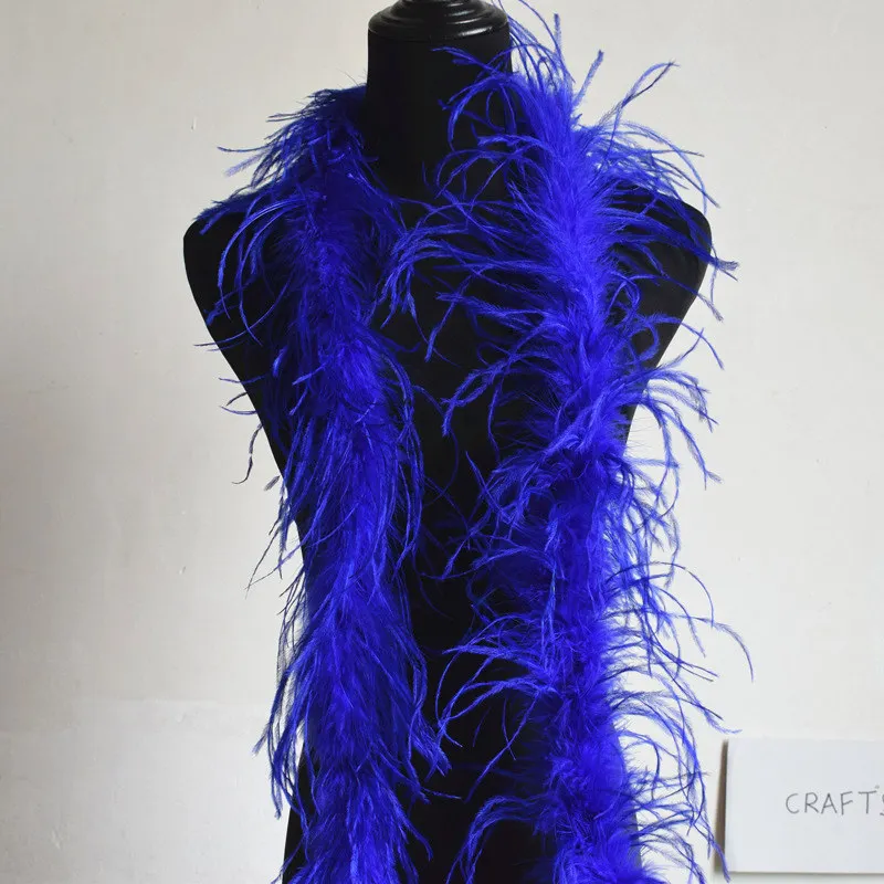 Royal Blue 2 м пушистое страусиное перо боа юбка костюмы/отделка для вечерние/Костюм Ремесло страусиное перо в Свадебные украшения - Color: Royal Blue
