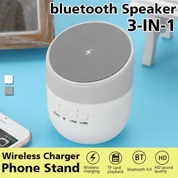 

Wireless Charger bluetooth Speaker USB Charging for LED Mirror Phone Portable FM Radio