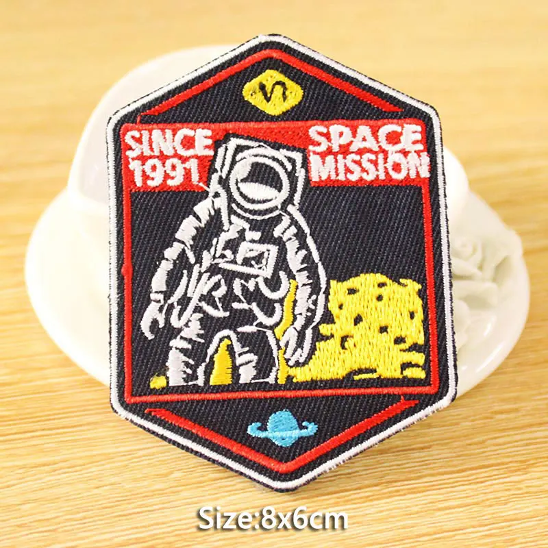 Вышивка/Космическая нашивка UFO Alien вышитые нашивки для одежды железные нашивки на одежду полоски Сделай Сам крючок петля швейная нашивка - Цвет: TI-PE4643CT