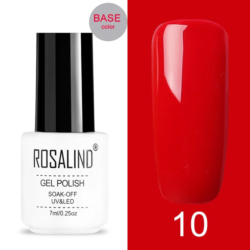 ROSALIND трещина гель лак для ногтей расширение цветная основа лак для ногтей Гибридный маникюрный набор для УФ Led Полупостоянный базовый верхний слой - Цвет: Red10