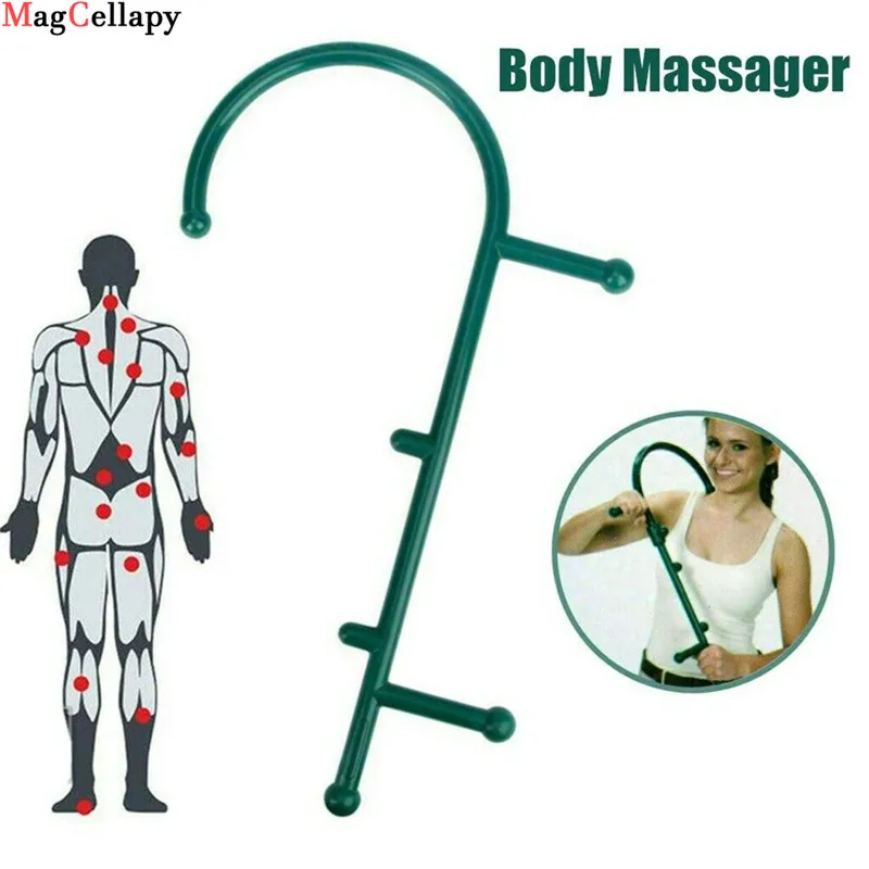 Portable New Therapy Cane Back Hook Massager Neck Self Muscle Pressure Stick Tools Manuel Trigger Point Massage car assist cane portable vehicle support grab bar car emergency escape tool with led，standing assist mobility aid handle