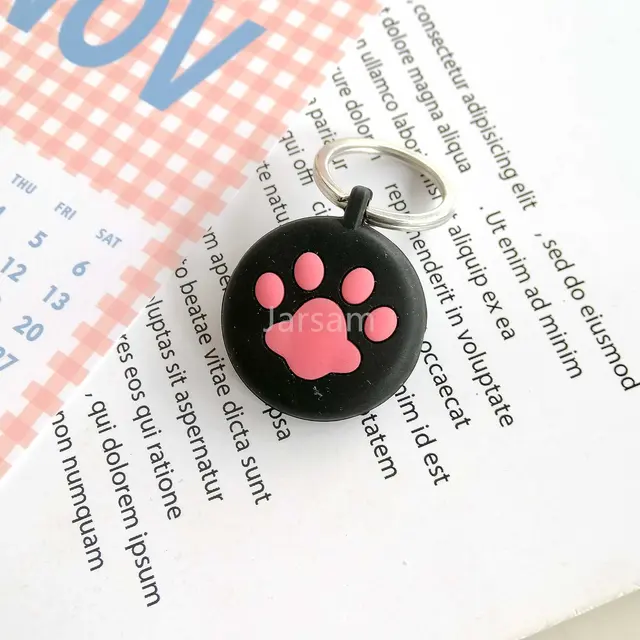 Lovely Cartoon Silicone Soft Protective Sleeve For AirTag Keychain Pet Child Anti-lost Device for Air Tag Protect Case Cover Blackcatpaw