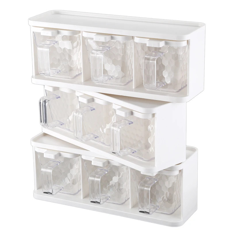 Полка для специй 3 сетки ложка кухня с крышкой контейнер приправа коробка для хранения трав специй контейнер для приправ приготовления пищи...