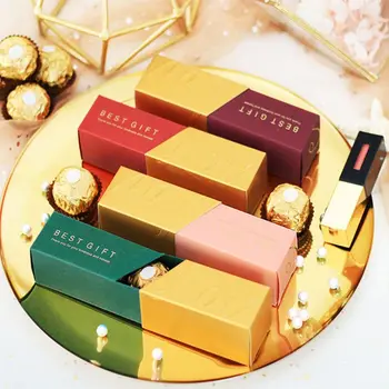 

50pcs Lipstick Candy Box Wedding Favor Gift Box Baby Shower Birthday Party Supplies Decoration Package Gift Bags