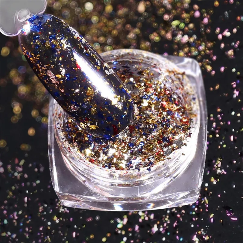 BeautyBigBang блеск для ногтей порошок алюминиевые блестки 0,2 г Bling украшения для ногтей аксессуары украшения Красочный пигмент Dip порошок