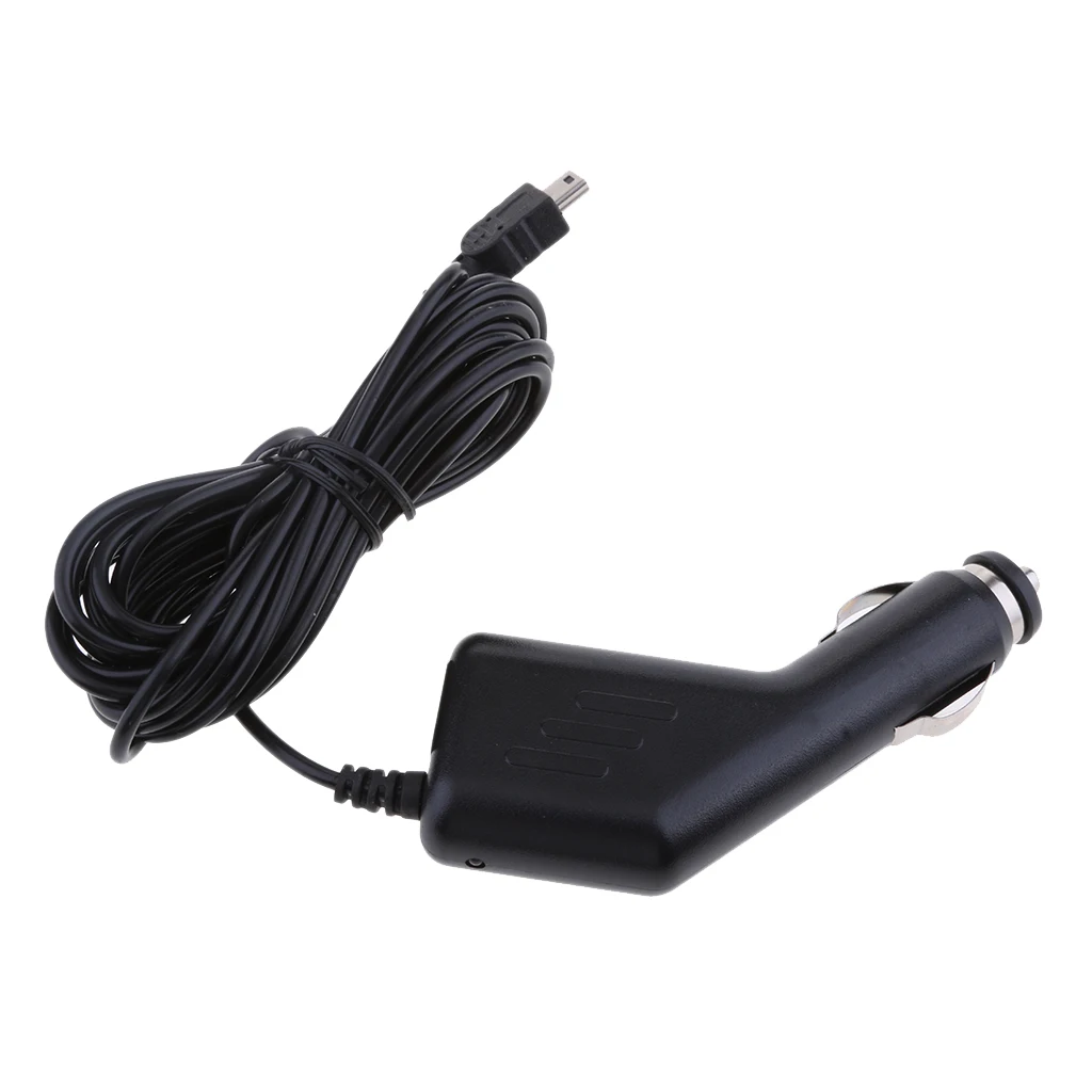 2Pcs Car Charger Cable Adapter 12-24V to 5V Mini USB GPS DVR Charging