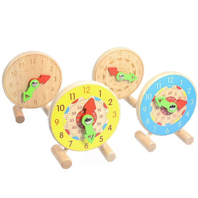 Montessori Wood Clock Calendar Toy Kids Watch Learning Clock Teaching Resources Circle Calendar Time Preschool Educational Toys 2