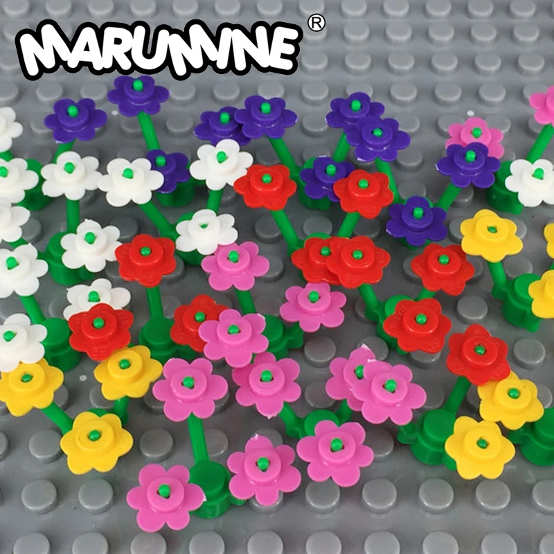 Ladrillos MOC planta pequeña flor 100 Uds 3742 calle 56750 ver bloques de construcción reúne las partículas Constructor de ladrillo juguetes para niños
