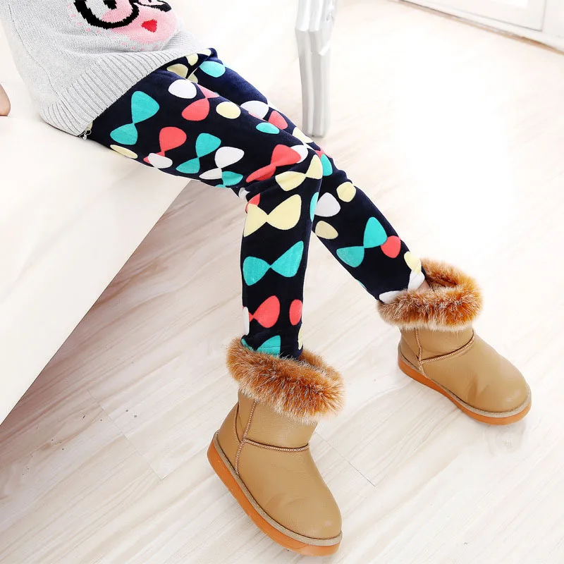 14 Children Pants Autumn Winter Baby Girls Flower Print Butterfly Love Pants Colorful Leggings - Цвет: 14