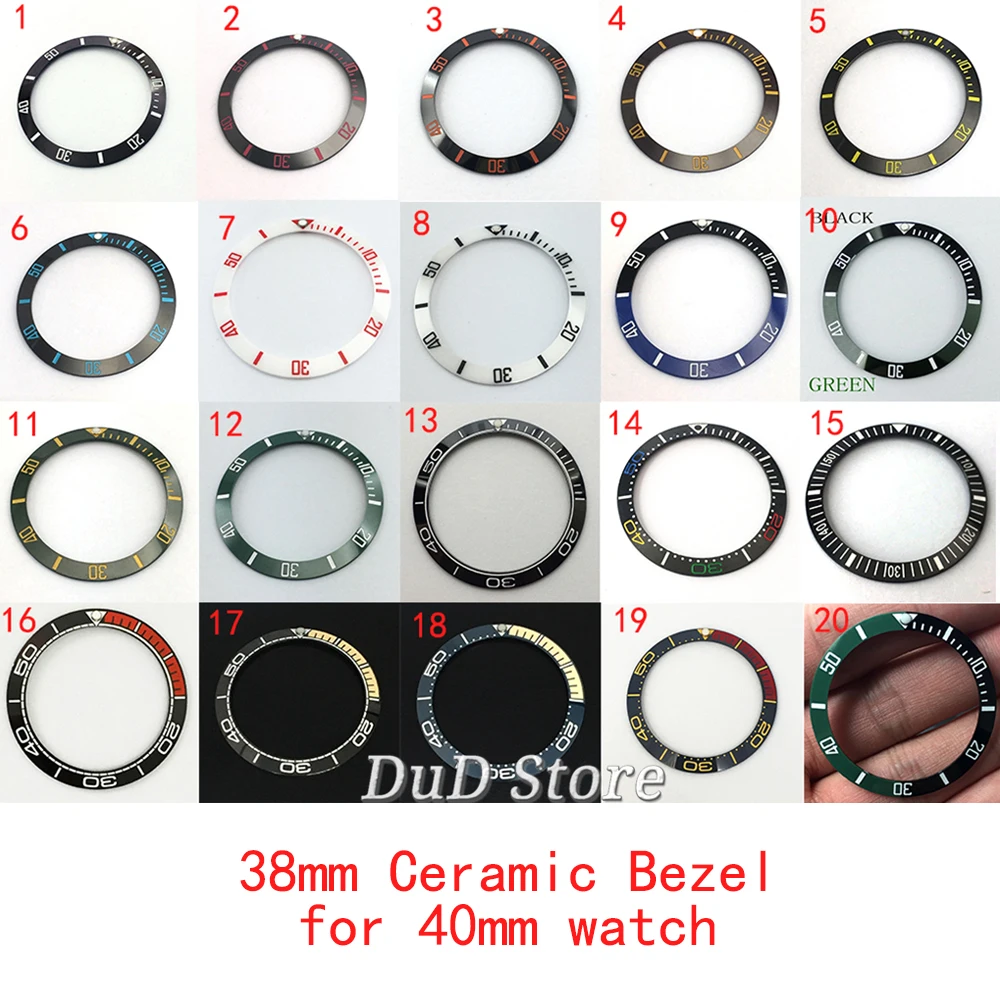 Watch accessories 38mm Watch Ring Ceramic Bezel Insert Ring for GMT Watch 40mm Casing Watch Accessories Inner diameter 30.8mm afbeelding