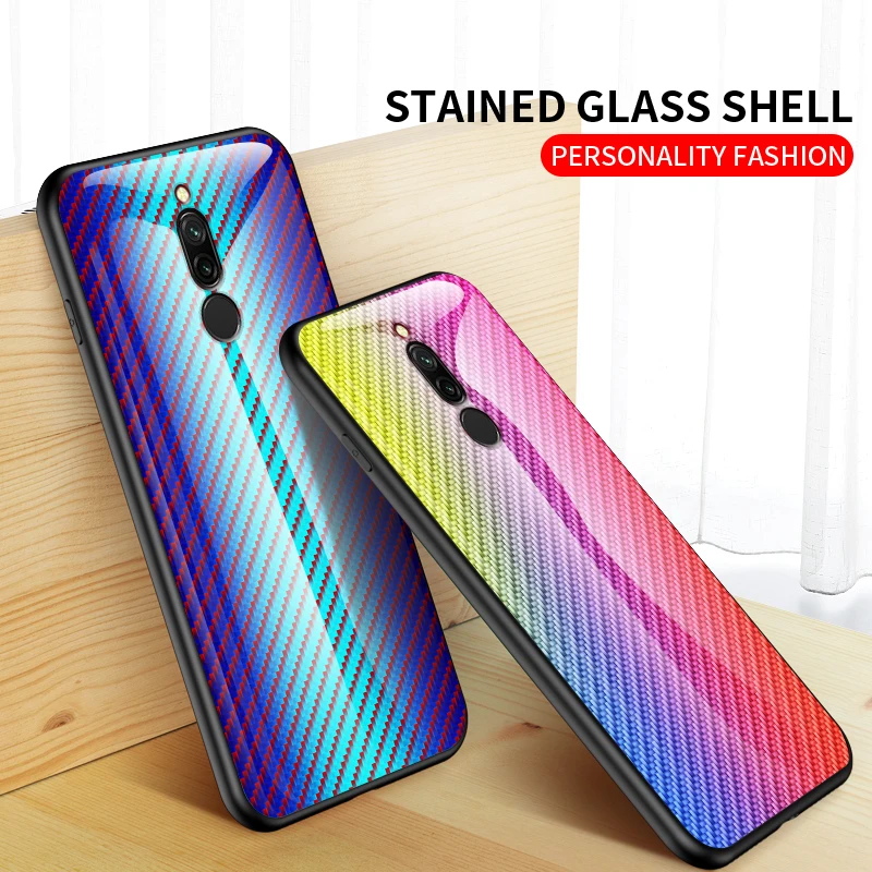 Цветной чехол из закаленного стекла для Xiao mi Red mi Note 7 5 6 8 Pro Pocophone F1 mi 8 mi A2 Lite 6X mi 9 SE 9 t, защитный чехол