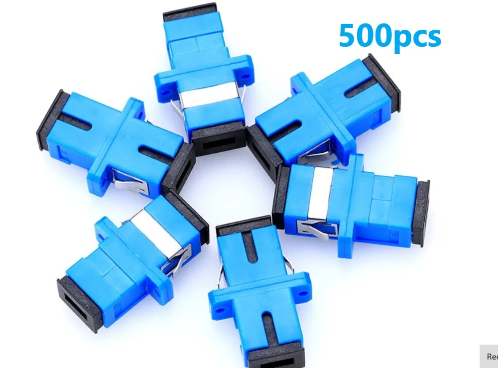 

500 Pcs Nieuwe Glasvezel Connector Adapter SC/UPC SM Flens Singlemode Simplex SC-SC Coupler Gratis Verzending Groothandel LSZH