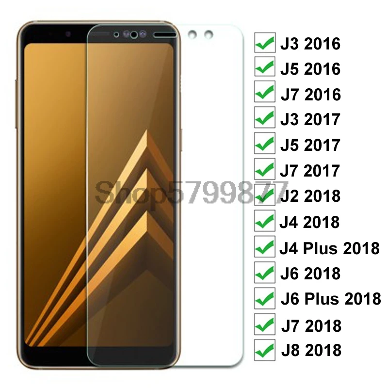 9D protectora de cristal para Samsung Galaxy J4 J6 más J2 J8 2018 de vidrio templado para Samsung J3 J5 J7 2016 2017 Protector de pantalla película