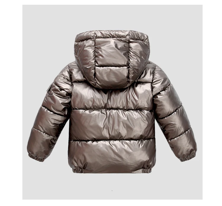 Benemaker/Утепленные зимние длинные куртки для девочек и мальчиков; детская одежда для подростков; теплые пальто; теплая верхняя одежда серебристого цвета для маленьких детей; JH042