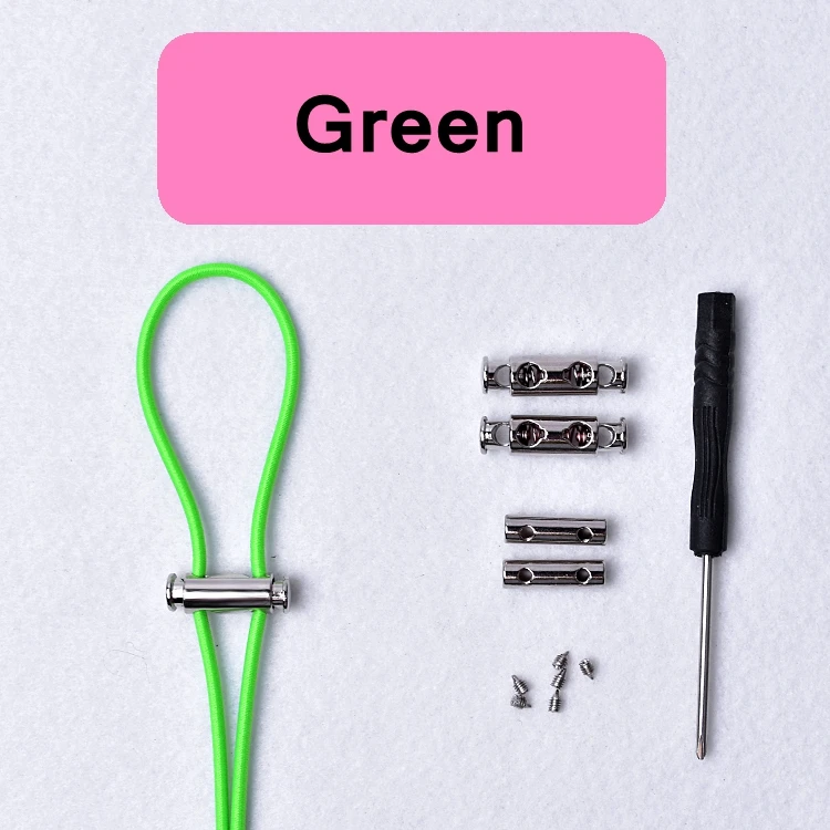Green 1 пара, 16 цветов, эластичные шнурки без шнурков, шнурки для обуви с металлическим замком, шнурки для ленивых детей и взрослых, быстрые шнурки для кроссовок - Цвет: Green