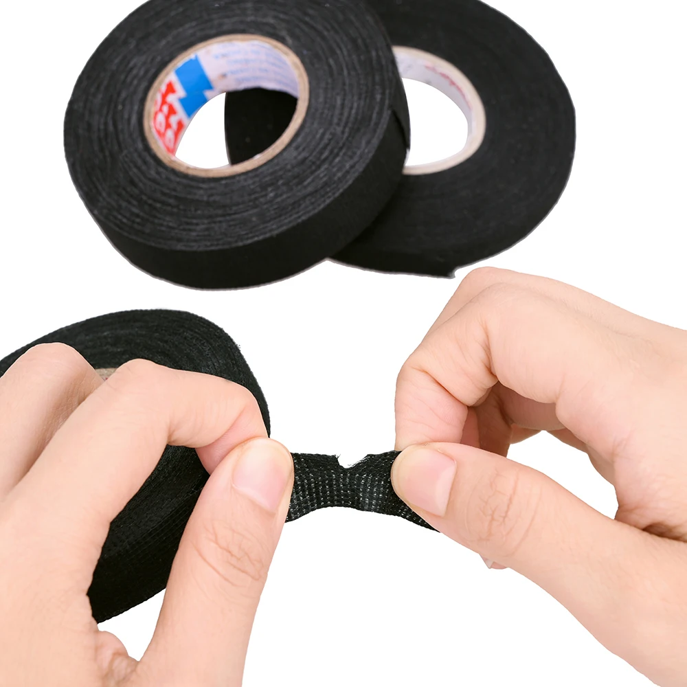 

Length 15M Heat-resistant Harness TapeTesa Type Adhesive Cloth Tape For Cable Harness Wiring Loom Width 9/15/19MM