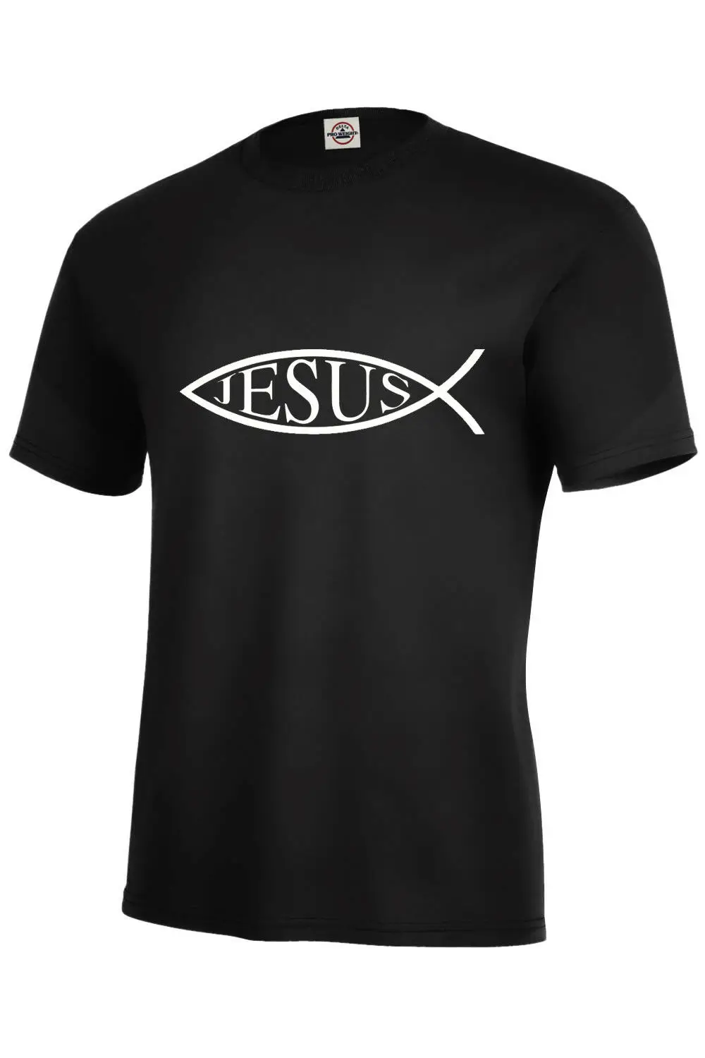 JESUS T-SHIRT FISH SYMBOL HOOK ON CHRISTIAN KIDS XS2-4-XL18-20 ADULT S-5XL | Мужская одежда