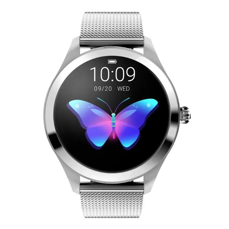 KW10 Смарт-часы Bluetooth 4,0 для женщин IP68 Водонепроницаемый фитнес-трекер спортивные Смарт-часы мульти-спорт поддержка бег ходьба Новинка - Цвет: Серебристый