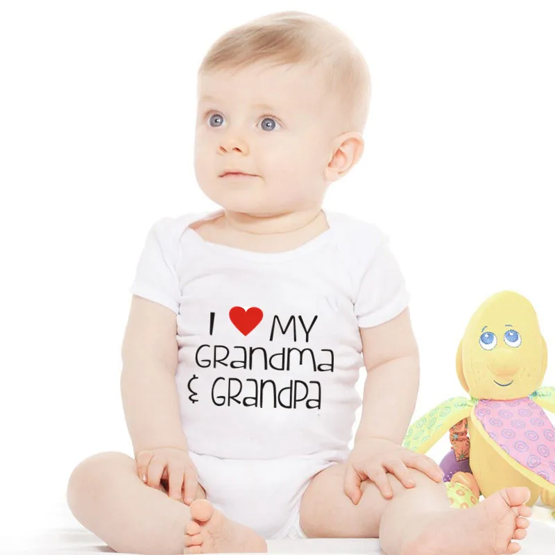 Забавные я со словами &quotLove grandma&quot дедушка детское боди для новорожденных