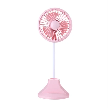

Usb Rechargeable Desktop Desk Lamp Fan Student Learning Multi-Function Pen Holder Table Lamp Fan For Home Office Best Gift Pink