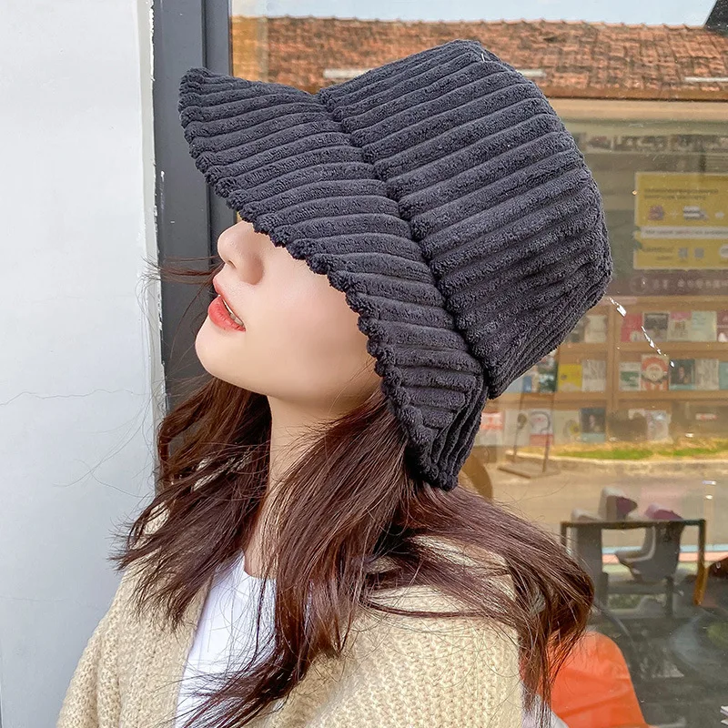 Новая Вельветовая Панама осень/зима 2020 новые корейские однотонные Модные