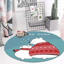 Детские домашние детские круглые ковры с медведем для гостиной, спальни, прикроватные коврики для дивана, детские Нескользящие коврики для альпинизма