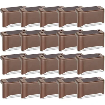 

20 Pack Solar Deck Lights, Outdoor LED Solar Step Lighting Waterproof, Lamp for Patio, Stairs, Yard (Warm White)