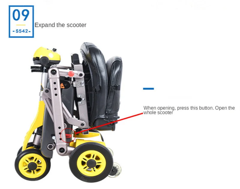 DB Foldable Electric Scooter Four Wheeled Electric Scooters 11.5AH 24V 340W ElderlyDisabled E Scooter Electric (11)
