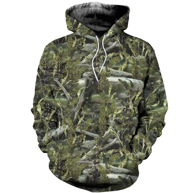 Spring And Autumn Maple Leaves Camouflage 3D Hoodies Men Women Outdoor Fishing Camping Hunting Clothing Unisex Hooded Coats Tops DWSL-3007