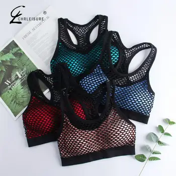 

Sexy Seamless Mesh Hollow Sporty Bra Fitness Vest Bra Shockproof Underwear Feminina