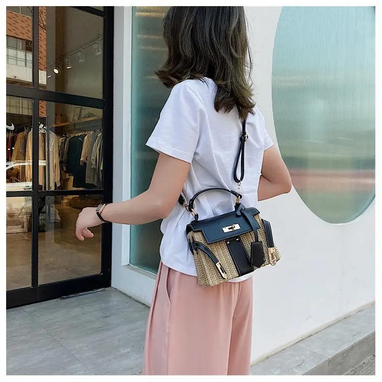 Fashion Summer straw bag Women Handbags Designer Wicker Woven Hobo Bag tote beach bag PU 2022 Summer New Flap Crossbody Bag