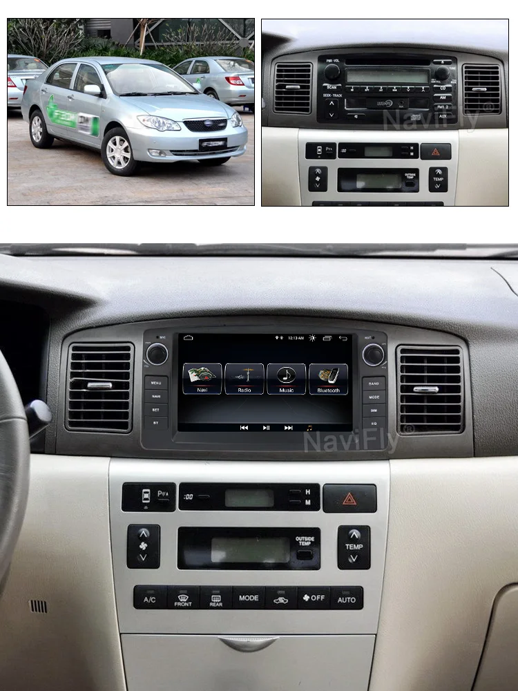 Perfect Navifly Android 8.1 Car DVD Player For Toyota Corolla E120 BYD F3 Stereo Multimedia GPS Navigation Wifi Tape Recorder Quad Core 0