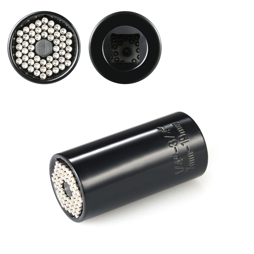 

Multi-functional Socket 7mm-19mm Universal Adjustable Torque Ratchet Metric Wrench Power Drill Adapter Socket Set Repair Tools