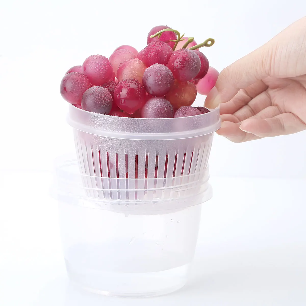 Fruit Chopped Green Onion Preservation Box Crisper Kitchen Ginger Garlic Storage Round Colander Strainer Draining Sealed | Дом и сад