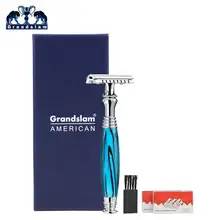 Grandslam, безопасная бритва с двойным краем для мужчин, бритва с полимерной ручкой, держатель лезвия для бритья и удаления волос, лучший подарок для мужчин