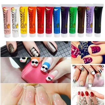 

12 Color 3D Nail Art Paints Mix Color Drawing Painting Design UV Gel Acrylic Nail Art Tips Ingernail Decorations Nail Tool TSLM1