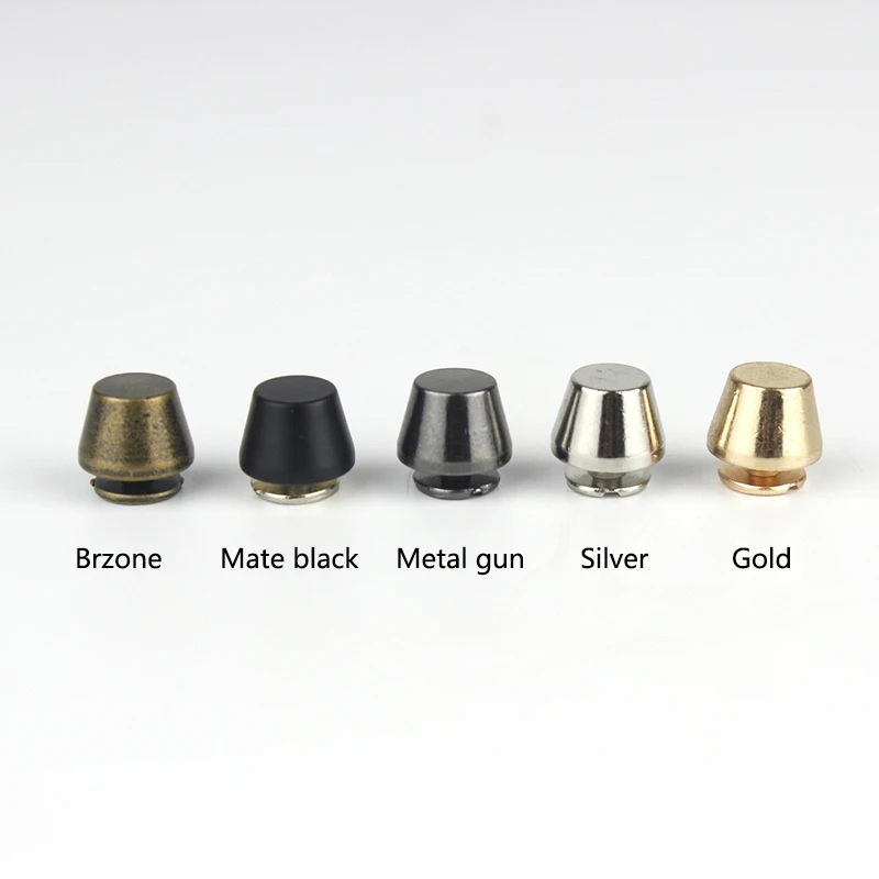 Handbag Bottom Protecting Feet Nail 4pcs 10 x 7mm Bucket Shape Flat Studs Screw Back Spikes Rivets Leather Craft Bag Purse Decor metal rivets copper rivets metal studs leather rivets pearl rivets