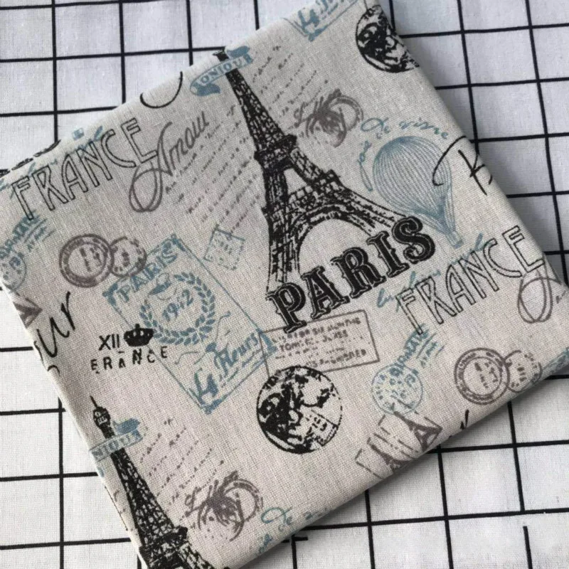 

Tower Printed Cotton Linen Fabric 100% Pure Cotton Linen Fabric DIY Sewing Patchwork Canvas Material Home Textile Decorate Cloth