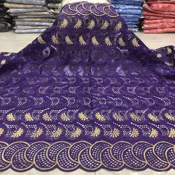 

African Bazin Riche Getzner Fabrics 2020 High Quality Nigerian French Net Lace Fabric Swiss voile Laces 5Yards/Lot