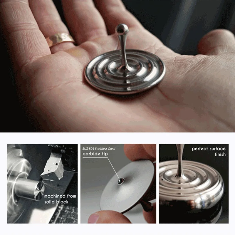 

YOOAP Water Drop Hand-Twisted Gyro Stainless Steel Desktop Spinner Spinning Tops Gift Adults Fingertip Toy Kids Gift