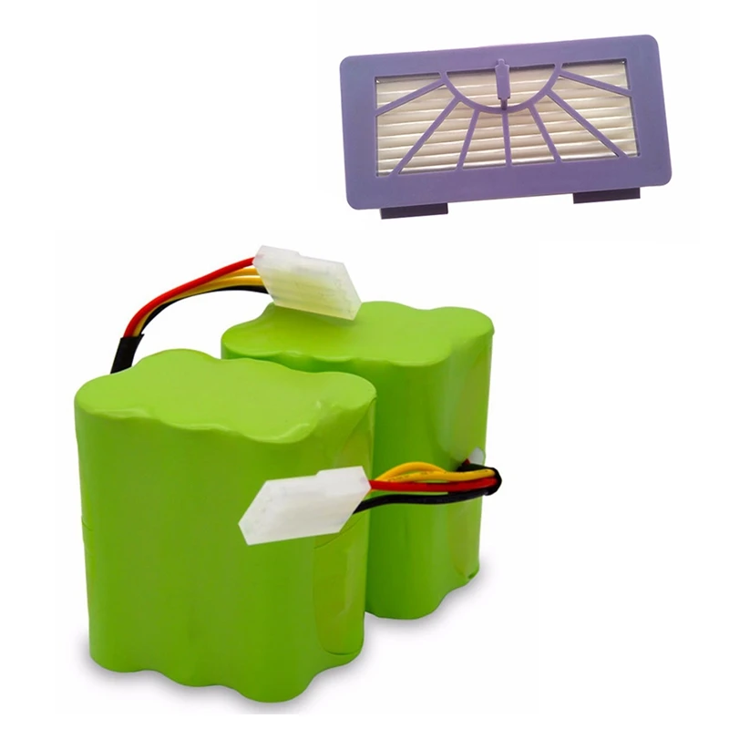 

New 2X Battery+ 2X Filter 4500Mah 7.2V for Neato Xv-21 Xv-11 Xv-15 Xv-14 Xv-24 Xv-12 Pro Robot Robotic Vacuum Cleaner Accessory