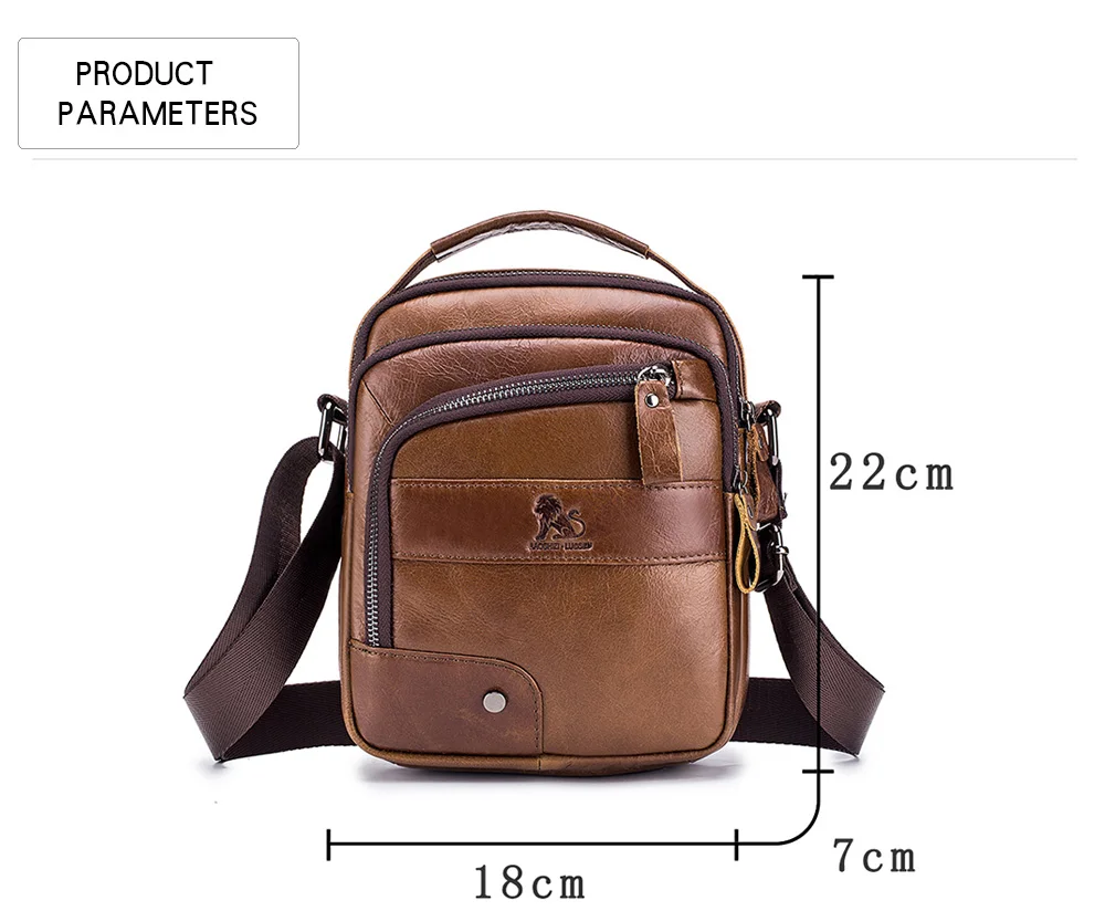 LAOSHIZI men's Genuine Leather Shoulder Bag Men Messenger Bags Small Casual Flap Zipper Design handbags Male CrossBody Bag