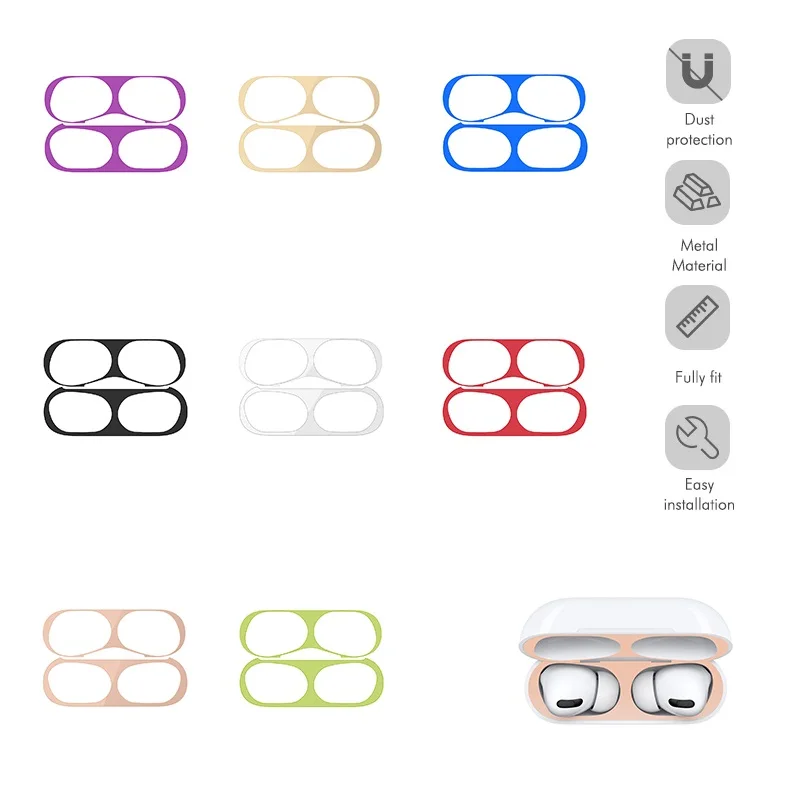 

1Pcs Metal Dust Guard Sticker For Apple AirPods Pro 2019 Cover Dustproof Protective Sticker Skin Protector For Air Pods 3