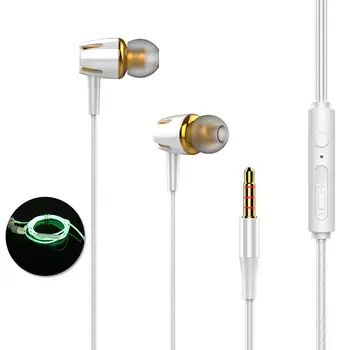 

Luminous Headset 3.5mm Plug Wired Glowing Earphone with Mic Volume Control Bass Earbud for IPhone Samsung Huawei Xiaomi Phone Pc