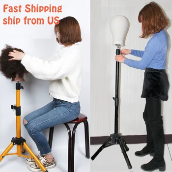 

Alileader Fast shipping 125Cm Wig Stand Wig Tripod For Mannequin Canvas Block Head Adjustable Tripod Stand And Wig Making Kit