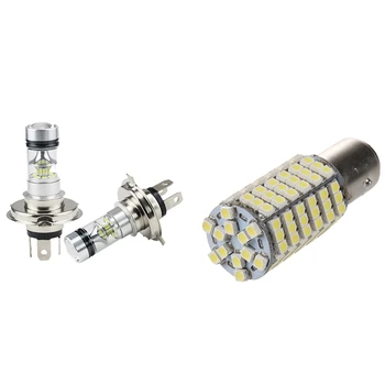 

1x 1157 1016 1034 120 SMD LED Taillight P21 / 5W & 2Pcs High Power LED H4 Hb2 9003 Bulb 100W 20LED Car Fog Light
