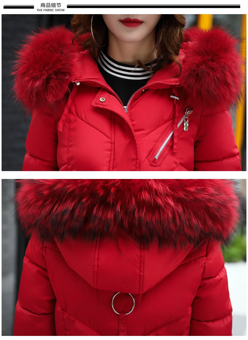 Fashion hundred-ride down jacket new Medium-length Winter thicken jacket fur collar hooded coat
